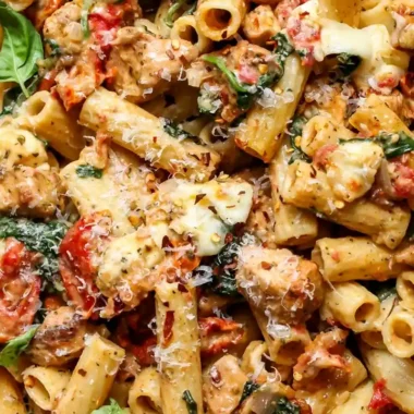 Creamy Pesto Chicken Pasta Bake