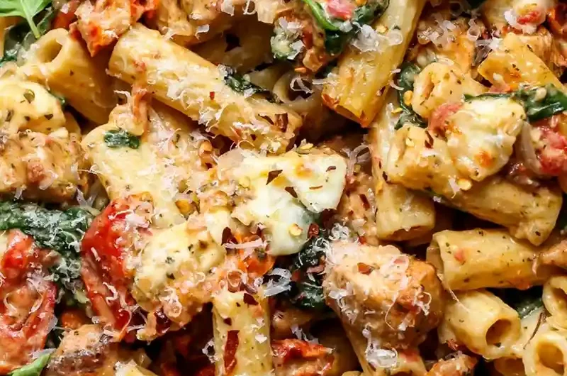 Creamy Pesto Chicken Pasta Bake