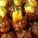 Savory Pineapple Brown Sugar Meatball Appetizers