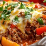 Savory Beef and Bell Pepper Rice Bake