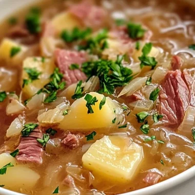 Hearty Corned Beef and Swiss Cheese Soup