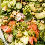 Fresh Roasted Salmon and Avocado Salad with Cilantro Vinaigrette