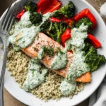 Salmon Quinoa Bowl With Tahini Dressing