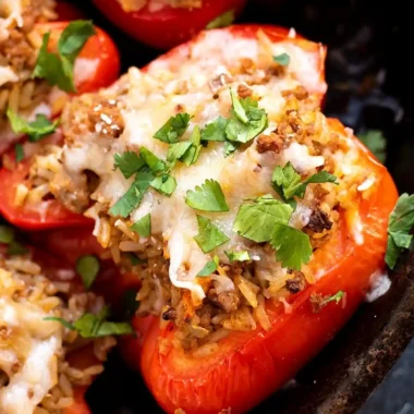 Savory Ground Turkey Stuffed Peppers