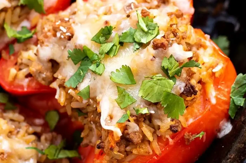 Savory Ground Turkey Stuffed Peppers