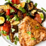 Sheet Pan Chicken with Zucchini Tomatoes and Basil