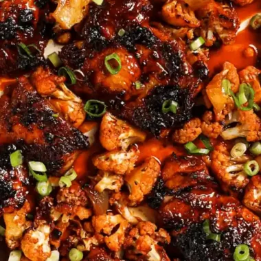Roasted Gochujang Chicken with Cauliflower and Shallots