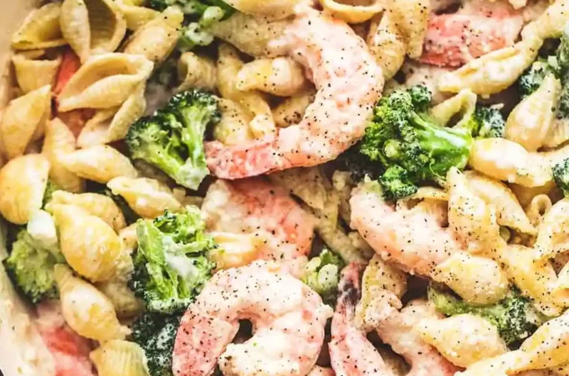 Creamy Shrimp and Broccoli Alfredo Pasta