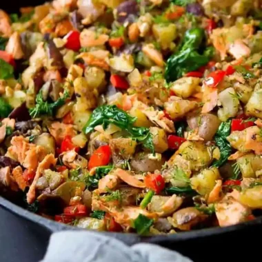 Hearty Salmon and Potato Skillet Hash