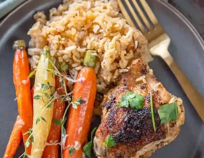 Slow Cooker Baked Chicken Thighs with Rice