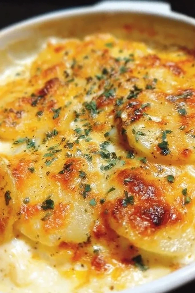 Slow Cooker Cheesy Scalloped Potatoes