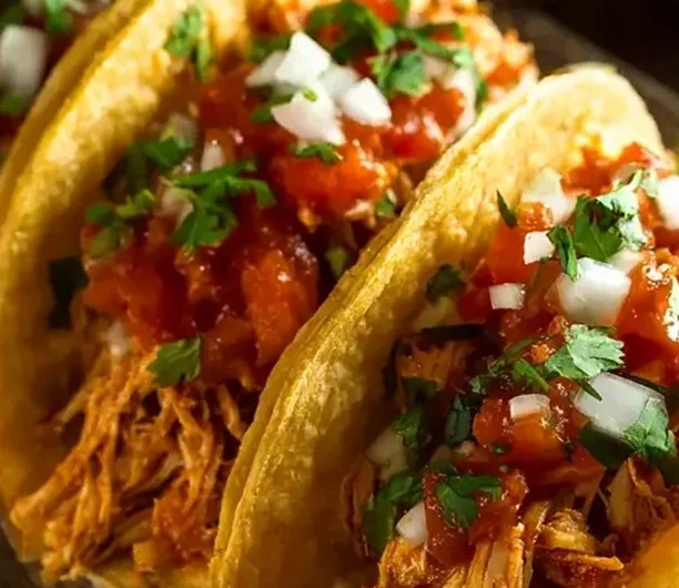 Easy Crockpot Shredded Chicken Tacos