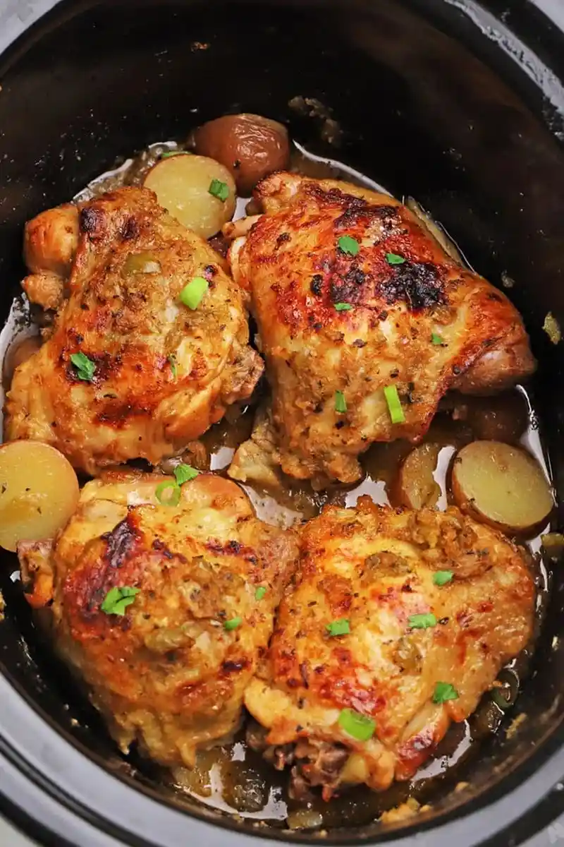 Slow Cooker Bone-In Chicken Thighs