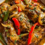 Savory Smothered Chicken Wings with Peppers and Gravy