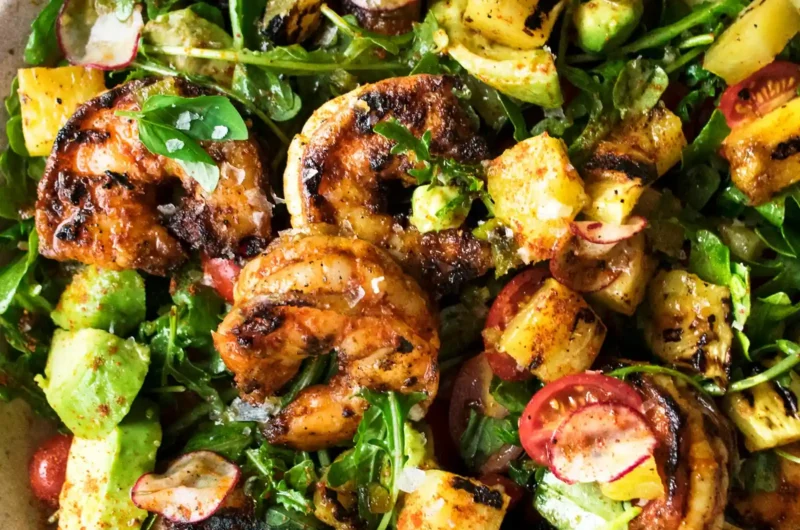 Spicy Grilled Shrimp Salad with Jalapeño Lime Vinaigrette
