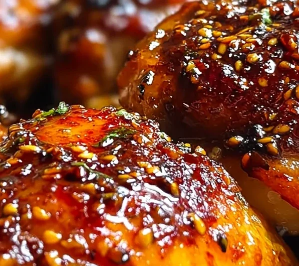 Sticky Honey Garlic Chicken Thighs