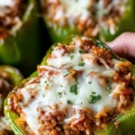 Stuffed Green Peppers with Ground Beef