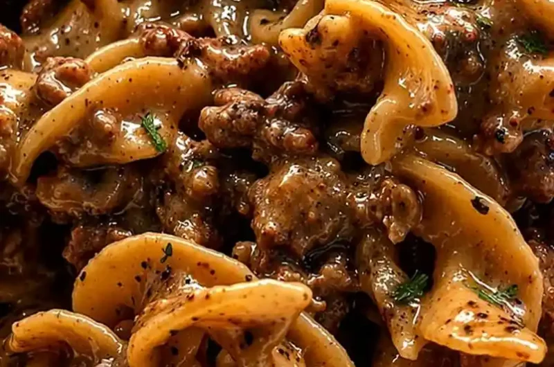 One-Pot Creamy Beef and Egg Noodles
