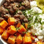 Nutritious Sweet Potato and Beef Bowls with Cottage Cheese