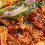 Slow Cooker BBQ Pulled Chicken Sandwiches