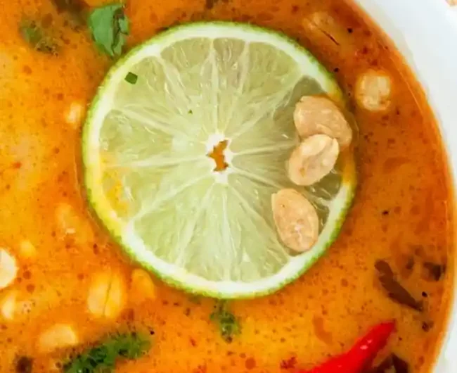 Creamy Thai Coconut Peanut Chicken Soup