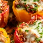 Savory Beef and Rice Stuffed Bell Peppers