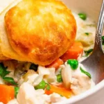 Slow Cooker Creamy Chicken Pot Pie with Golden Biscuits