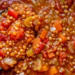 Savory Tomato and Green Lentil Soup