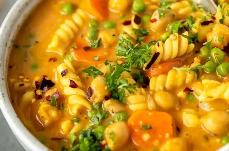 Hearty Vegan Chickpea Noodle Soup