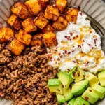 High-Protein Cottage Cheese Taco Bowls with Roasted Sweet Potatoes
