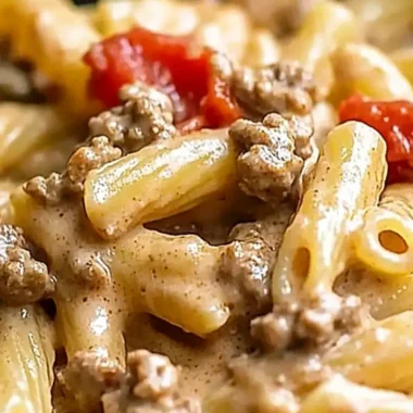 Creamy Rotel Pasta with Ground Beef