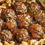 Slow Cooker Amish Meatball Noodles