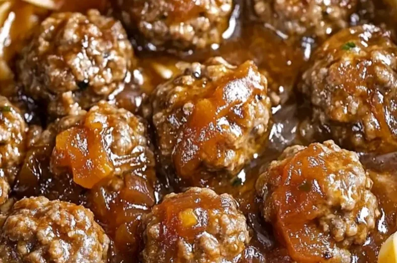 Slow Cooker Amish Meatball Noodles