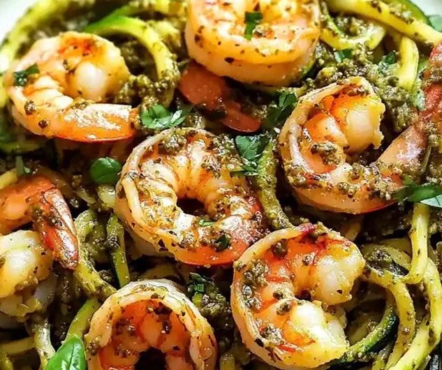 Zucchini Noodles with Pesto and Shrimp (25-Minutes)
