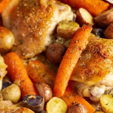 Easy Sheet Pan Ranch Chicken with Roasted Vegetables