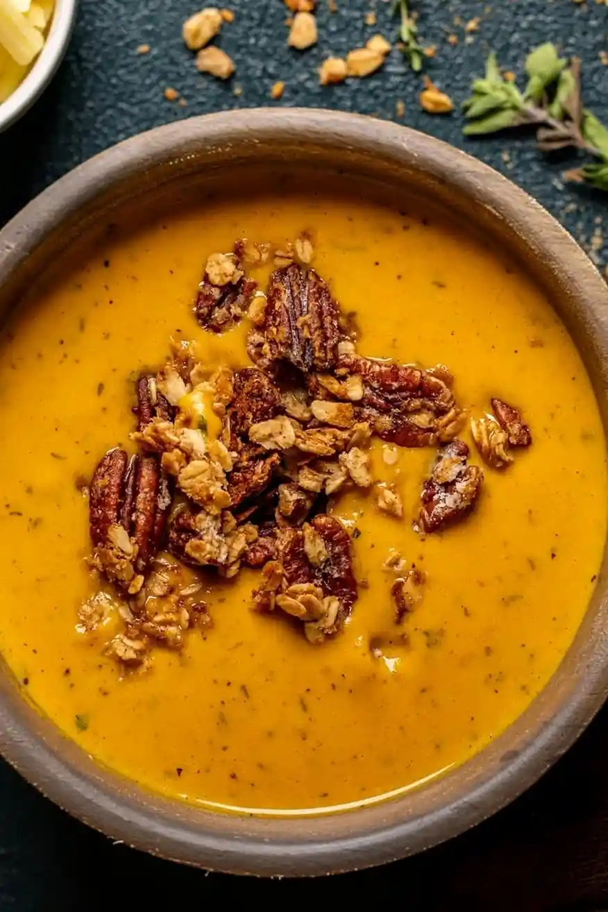 Apple Cheddar Sweet Potato Soup