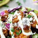 Avocado And Chipotle Shrimp Tostadas With Spicy Cilantro Lime Crema