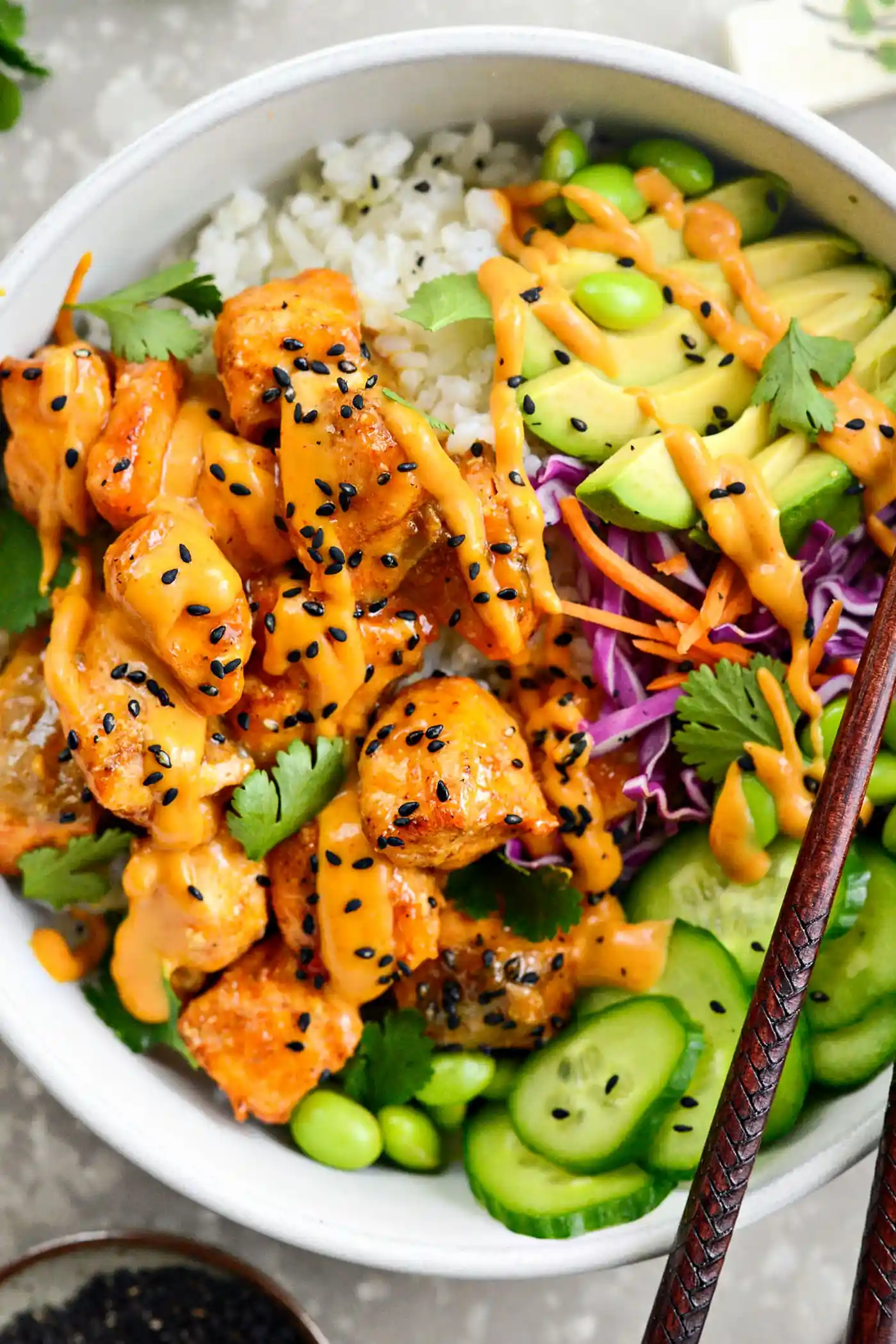 Bang Bang Salmon Rice Bowls