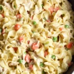 Creamy Chicken Pot Pie Noodle Skillet