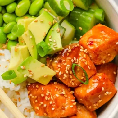 Teriyaki Air Fryer Salmon Bites