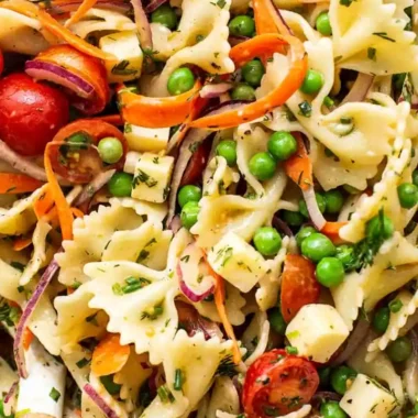 Garden-Fresh Bow Tie Pasta Salad with Hummus Dressing