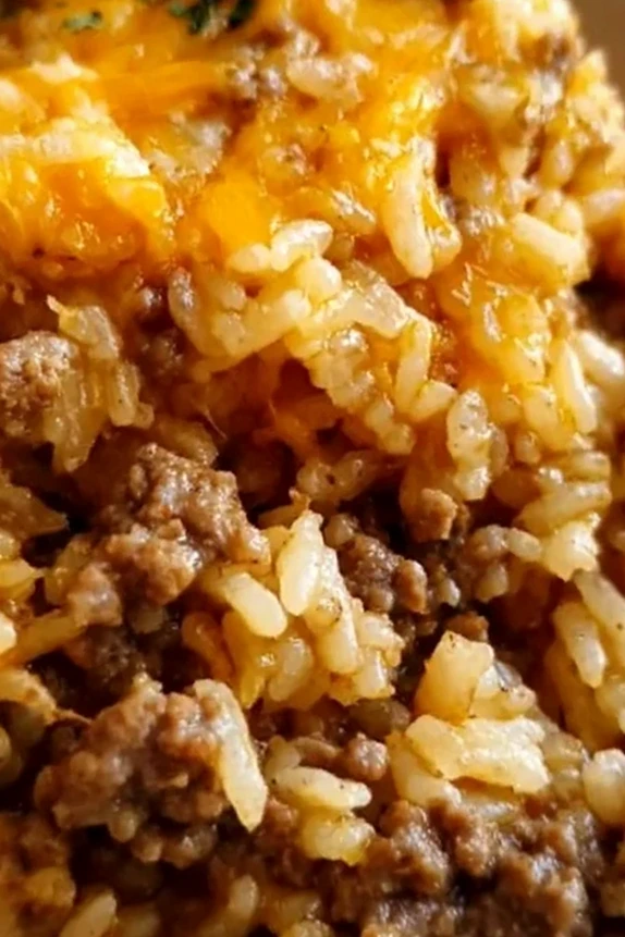 Cheesy Ground Beef and Rice Casserole