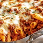 Classic Baked Mostaccioli with Creamy Cottage Cheese Filling