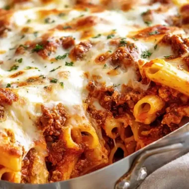 Classic Baked Mostaccioli with Creamy Cottage Cheese Filling