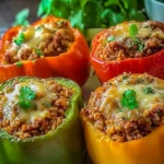 Classic Stuffed Bell Peppers with Ground Beef & Brown Rice