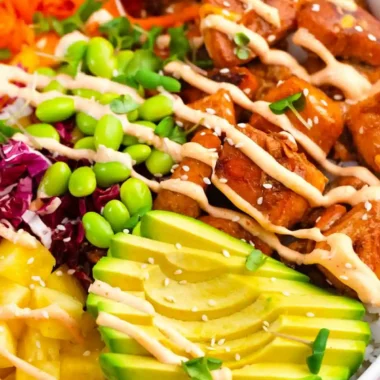 Cooked Salmon Poke Bowl