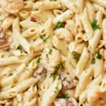 Creamy Mozzarella Shrimp Pasta