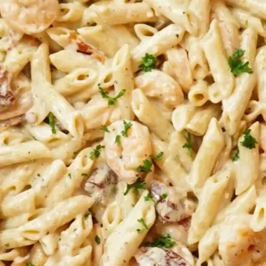 Creamy Mozzarella Shrimp Pasta