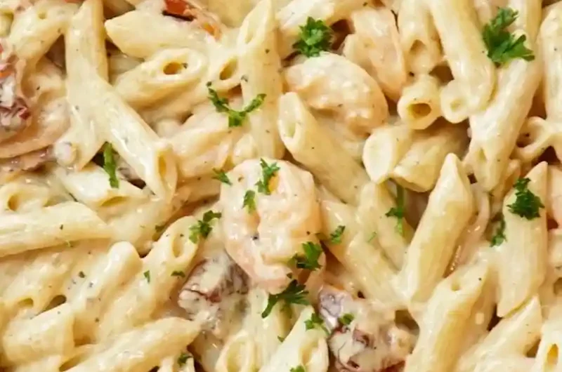 Creamy Mozzarella Shrimp Pasta