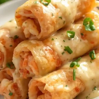 Creamy Garlic Parmesan Shrimp Roll-Ups